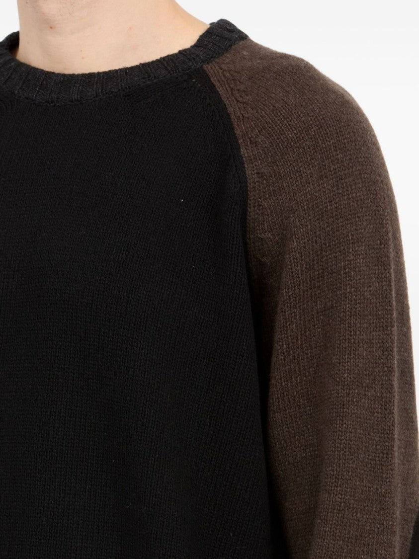 Mm6 By Maison Margiela Contrasting Sleeve Sweater With Distressed Hem