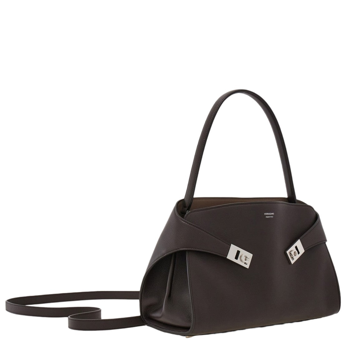 Salvatore Ferragamo Dark Brown Hug Leather Bag