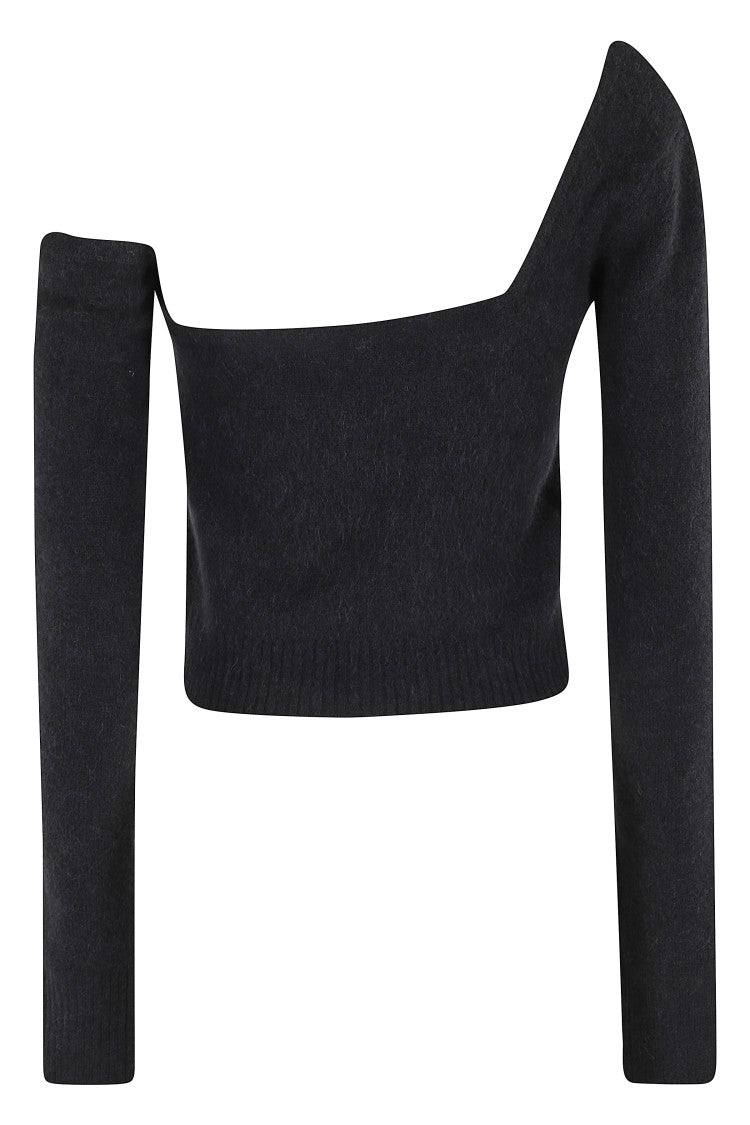 Blumarine One-Shoulder Knit Sweater With Removable Sleeve