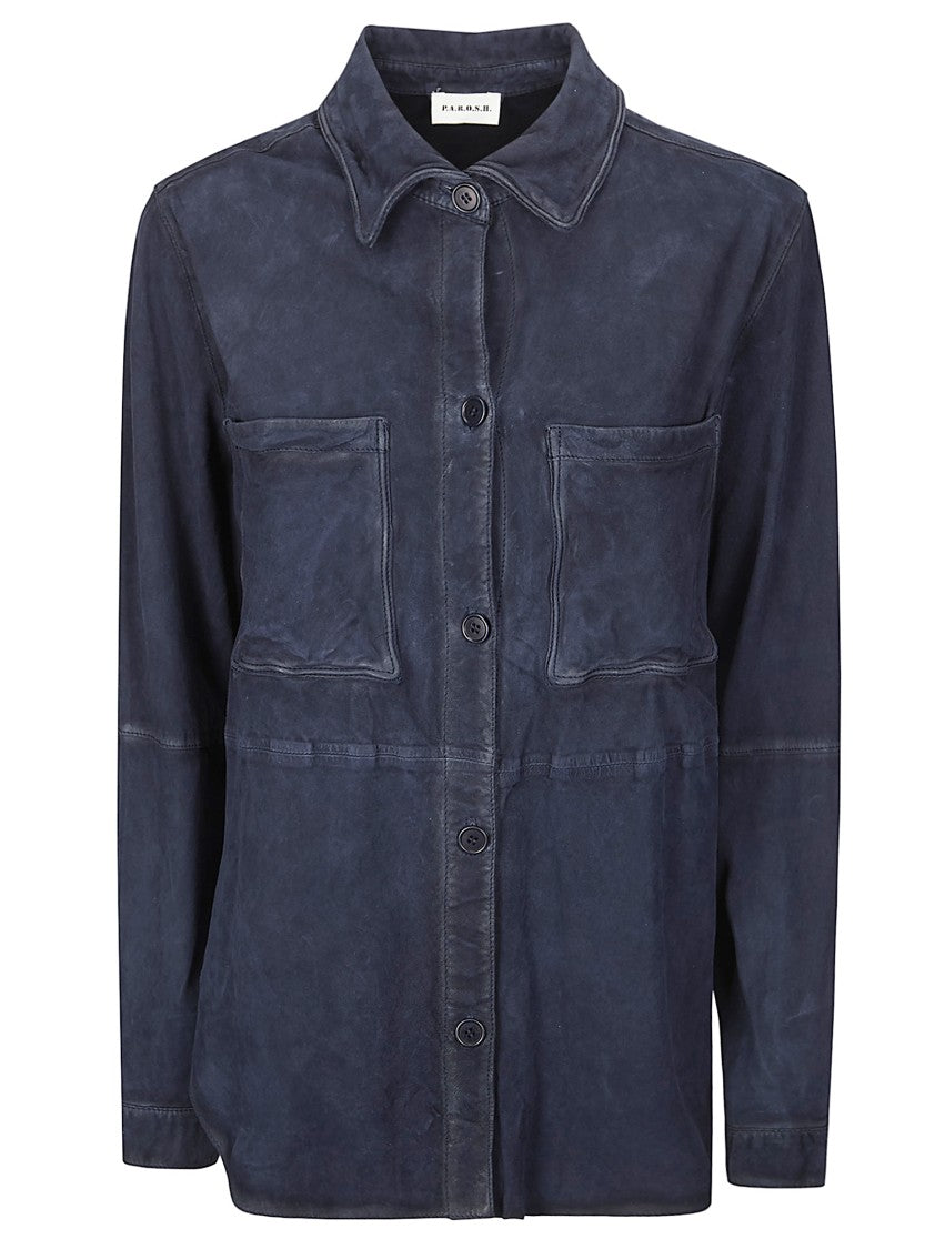 P.A.R.O.S.H. Button-Down Goat Suede Shirt