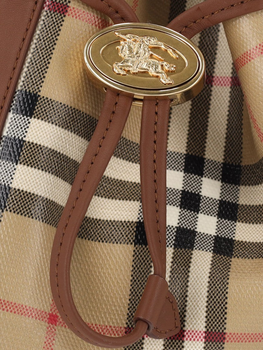 Burberry Multicolor Check Coated Cotton Canvas Mini Bucket Bag