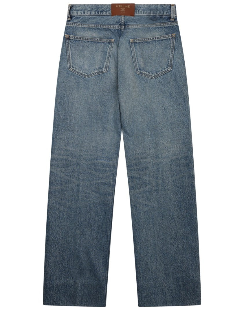 Celine Boyfriend Five-Pocket Blue Denim Jeans