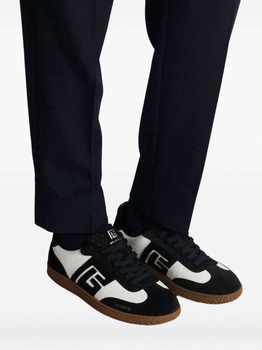 Balmain Black Suede Leather Low-Top Sneakers