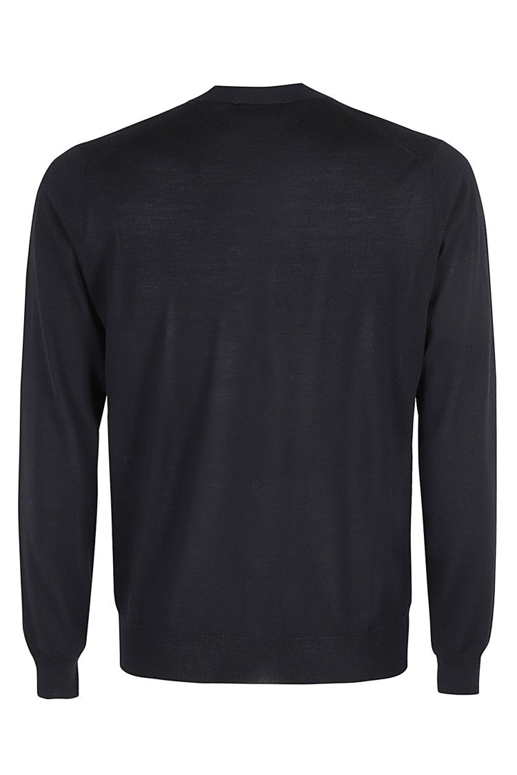 Filippo De Laurentiis Blue Merino V-Neck Button Cardigan