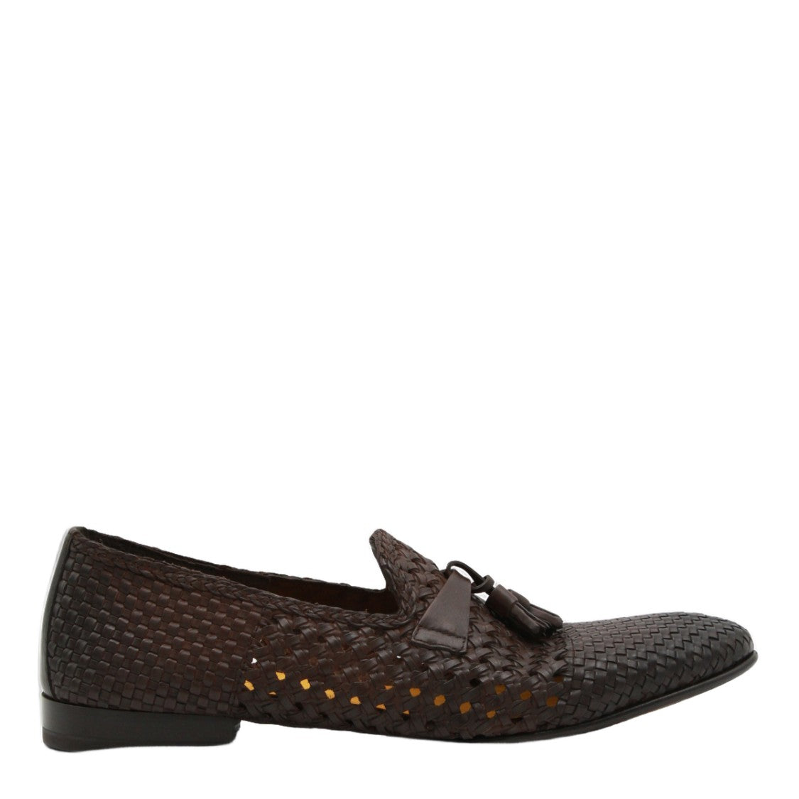 Doucal's Woven Leather Slip-On Shoes With Tassel Detail