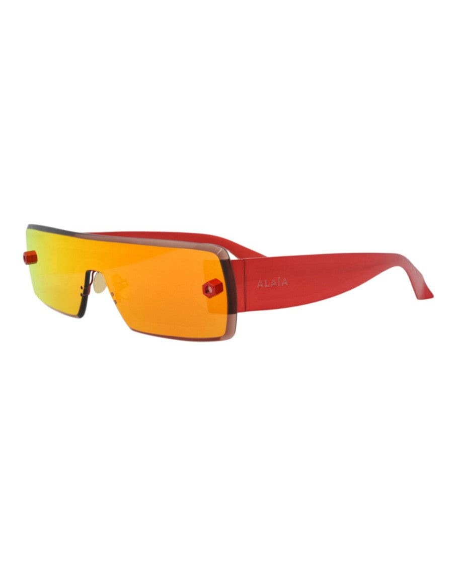 Alaïa Shield-Frame Metal Sunglasses