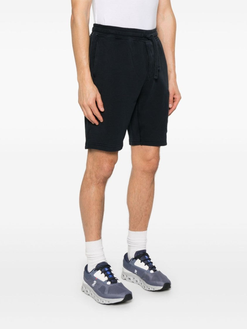 Stone Island Relaxed Fit Cotton Shorts With Signature Patch Detail