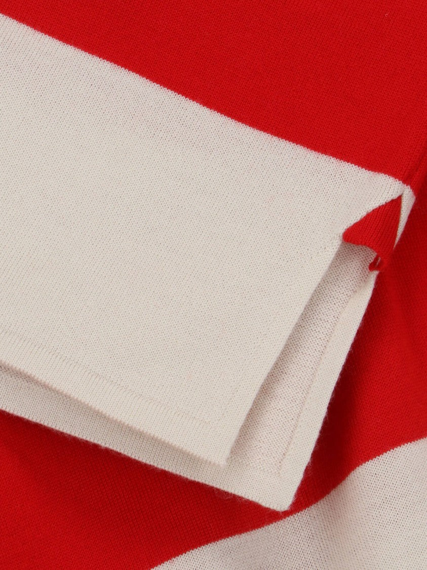 Valentino Striped Knitted Polo Shirt – Cream