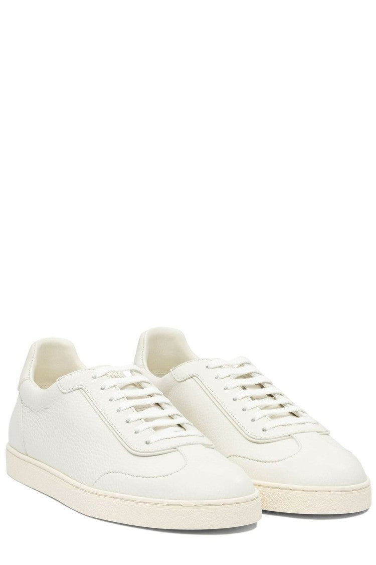 Brunello Cucinelli Minimalist Calf Leather Low-Top Sneakers