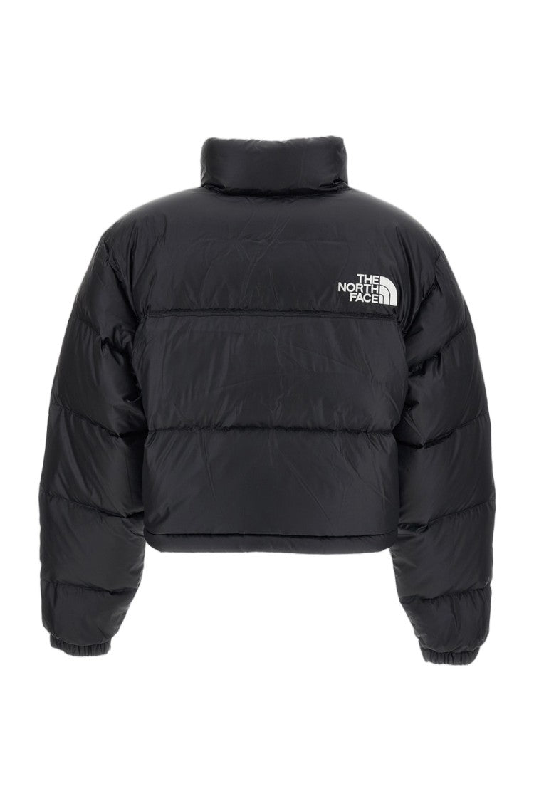 The North Face Black Nuptse Short Packable Hood Cropped Down Jacket