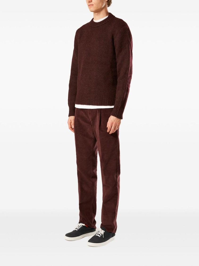 Doppiaa Burgundy Appio Textured Knit Sweater