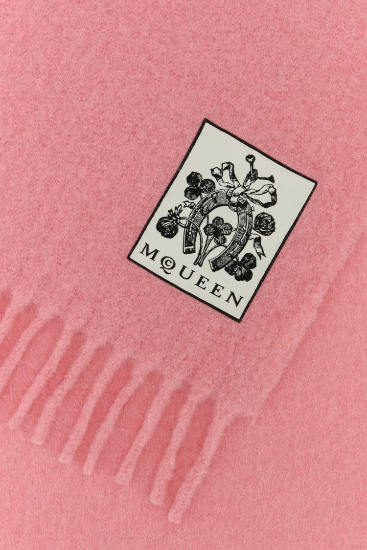 Alexander Mcqueen Pink Alpaca Blend Scarf