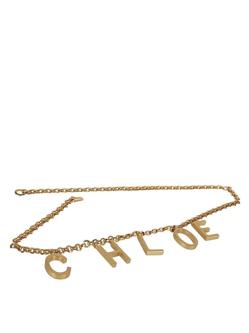 Chloé Statement Chain Belt With Lettered Design