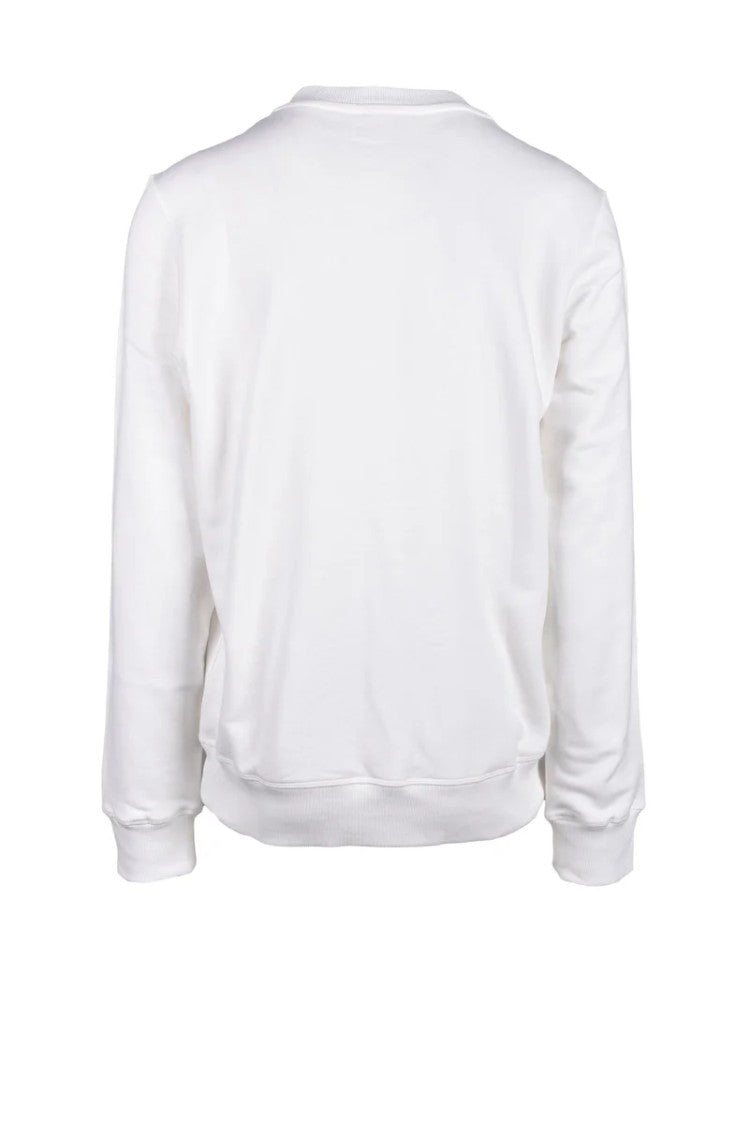 Diesel White Graphic Cotton Sweatshirt