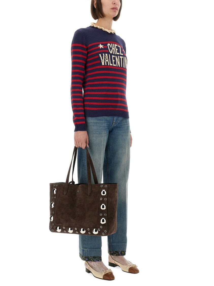 Valentino Striped Cotton Jersey Sweater