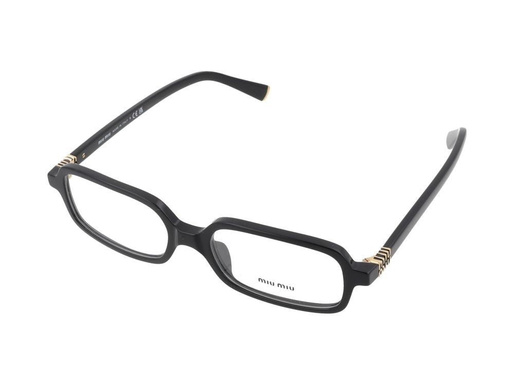 Miu Miu Black 01Yv Vista Acetate Rectangular Glasses