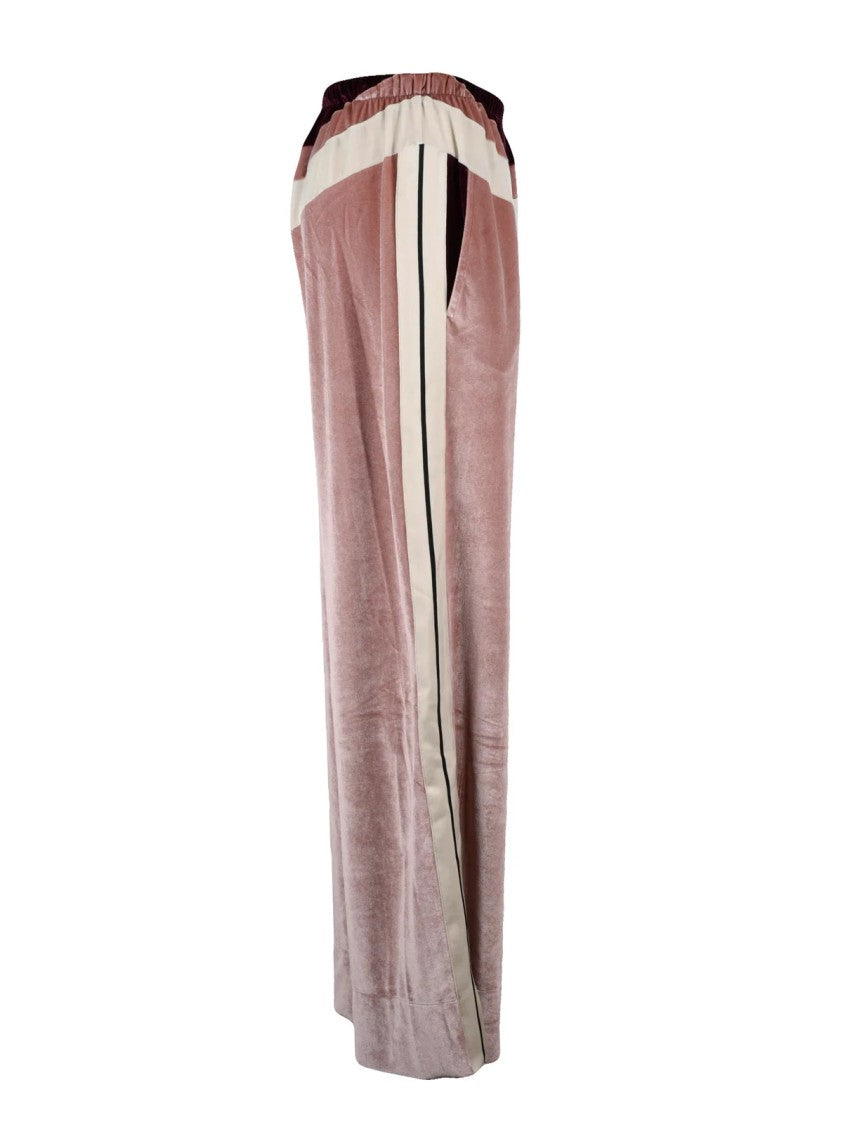 Palm Angels Velvet Tracksuit Pants With Chevron Detailing