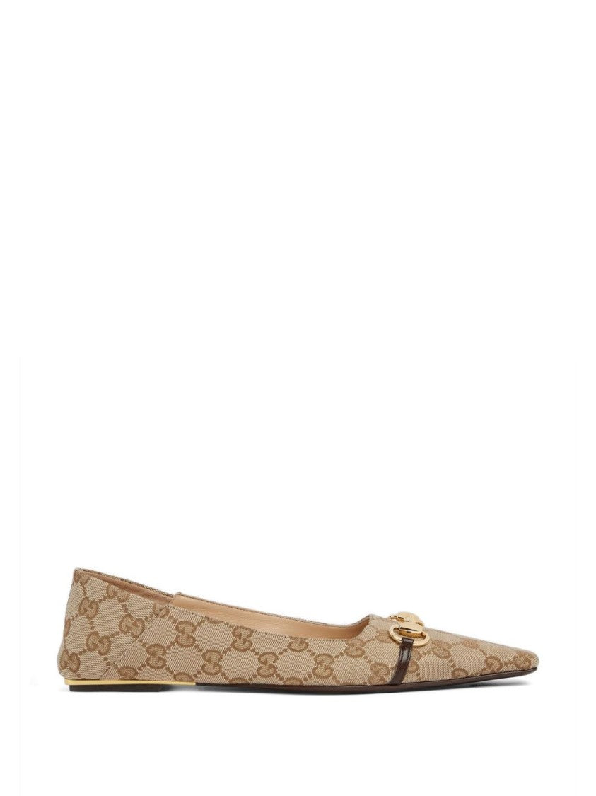 Gucci Pointed-Toe Horsebit Flat Sandals