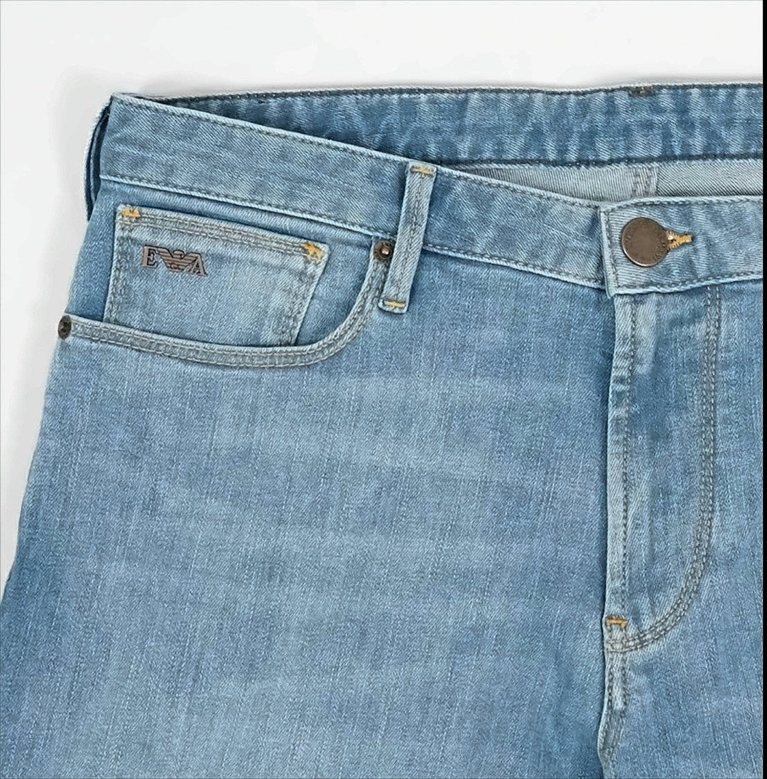 Emporio Armani Slim-Fit Light Denim Jeans With Five-Pocket Design