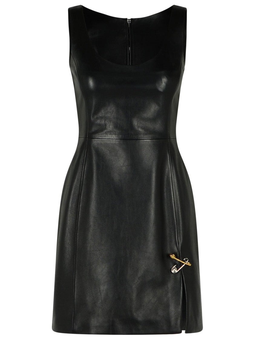 Versace Black Leather Dress