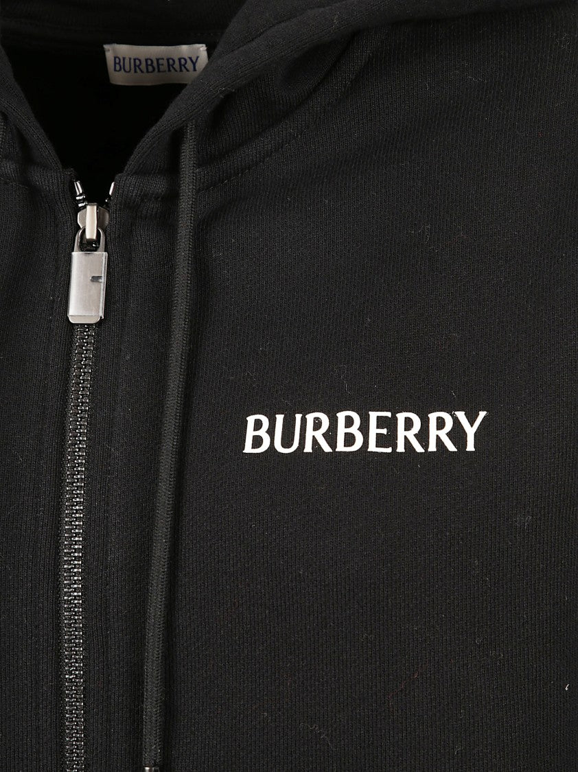 Burberry Zip-Up Hoodie With Adjustable Drawstring