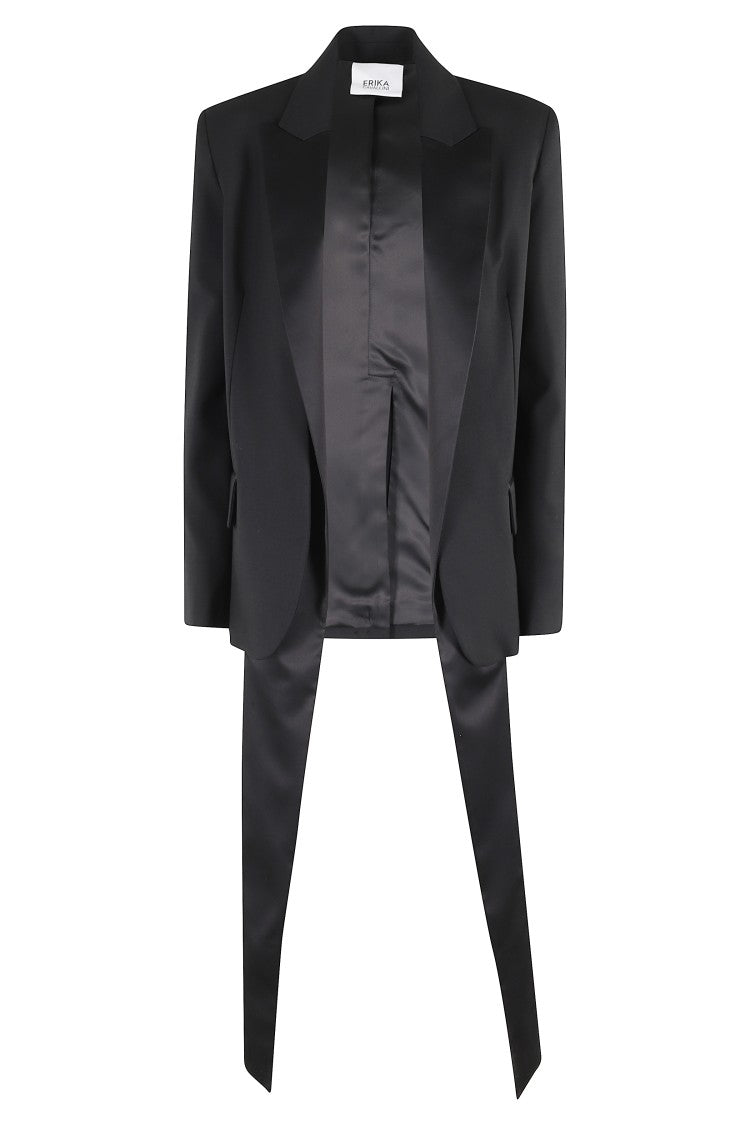 Erika Cavallini Tailored Black Blazer With Classic Lapel