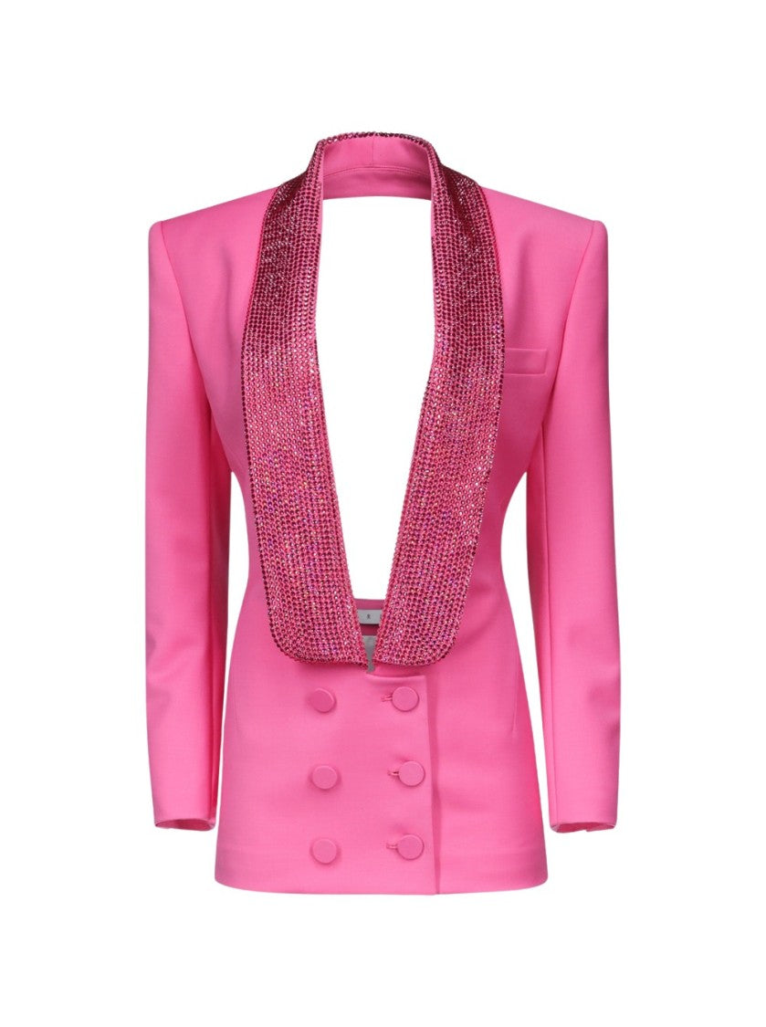 Area Crystal Embellished Tuxedo Dress