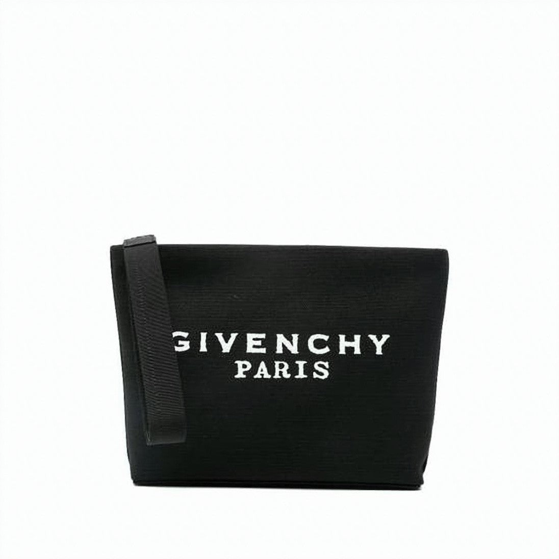 Givenchy Textured Fabric Clutch With Prominent Logo Print