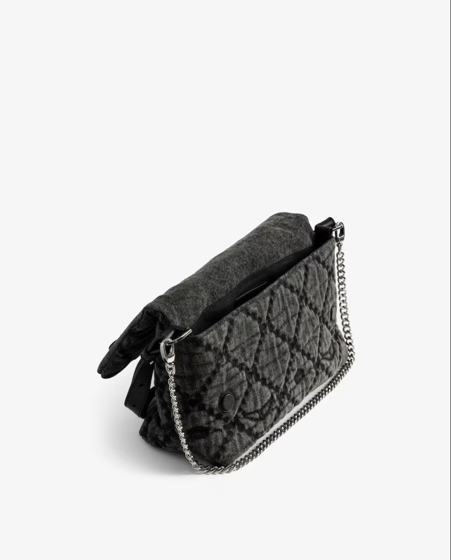 Zadig & Voltaire Rocky Ii Denim Monogram Shoulder Bag