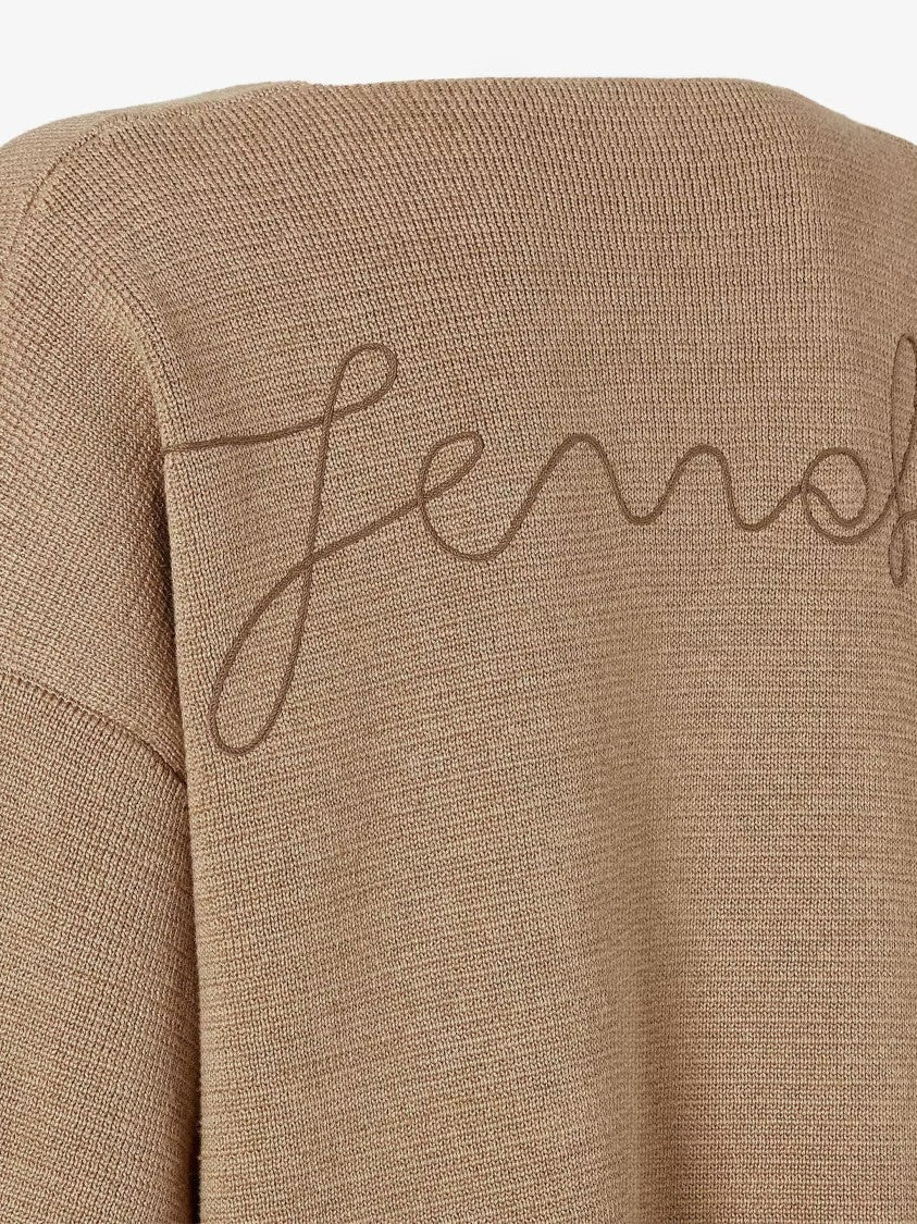 Fendi Warm Beige Essential Textured Knit Top