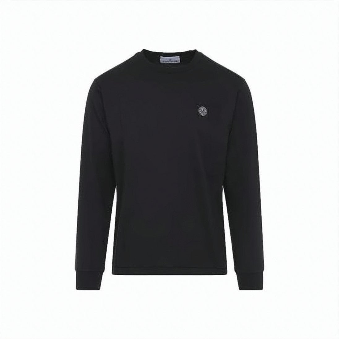 Stone Island Long-Sleeve Black T-Shirt With Subtle Emblem