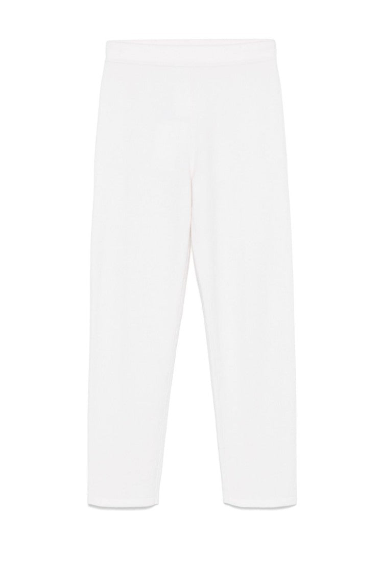Max Mara Cropped White Pants With Tailored Silhouette