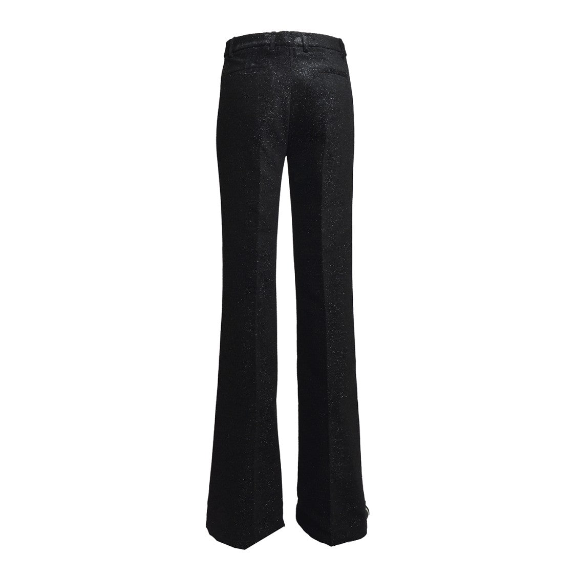 Etro Black Viscose Flared Trousers With Lamé Thread