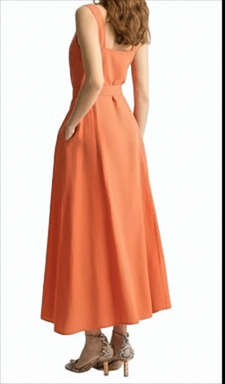 Liu Jo Terracotta Maxi Dress With Square Neckline