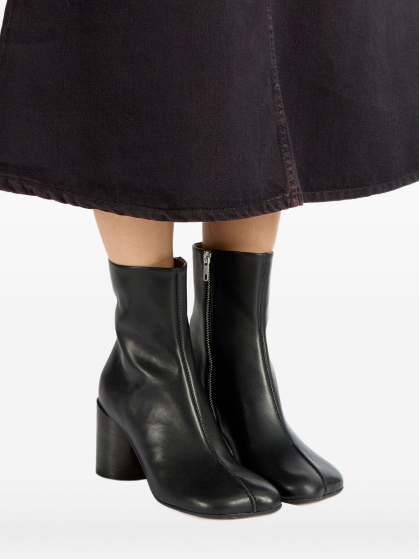 Mm6 By Maison Margiela Ankle Boots With Distinctive Seam Detail And Block Heel
