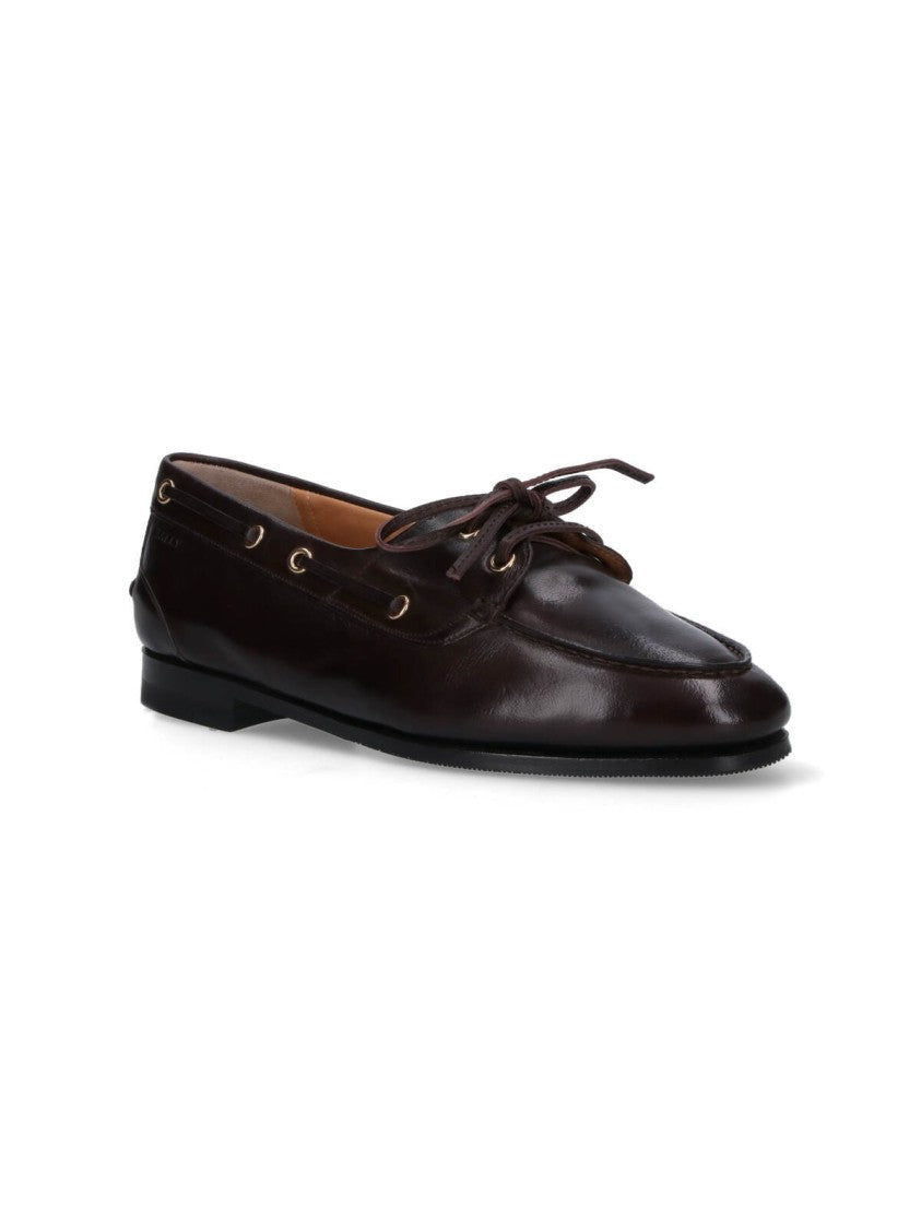 Bally Dark Buffalo Leather Slip-On Loafers