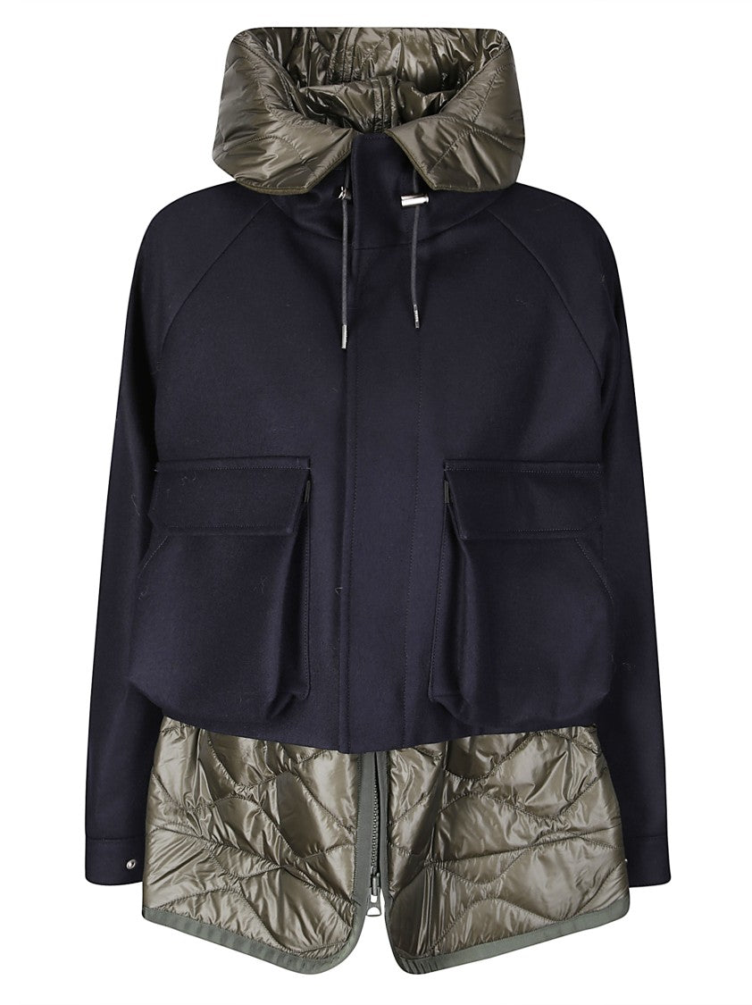 Sacai Wool Melton Blouson With Down-Effect Inner Jacket