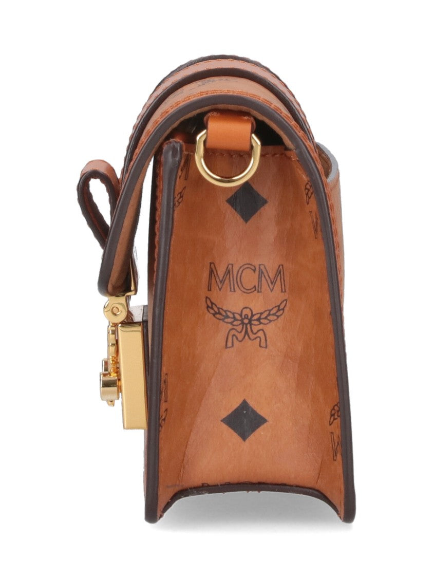 Mcm "Tracy" Medium Shoulder Bag "Visetos" Brown