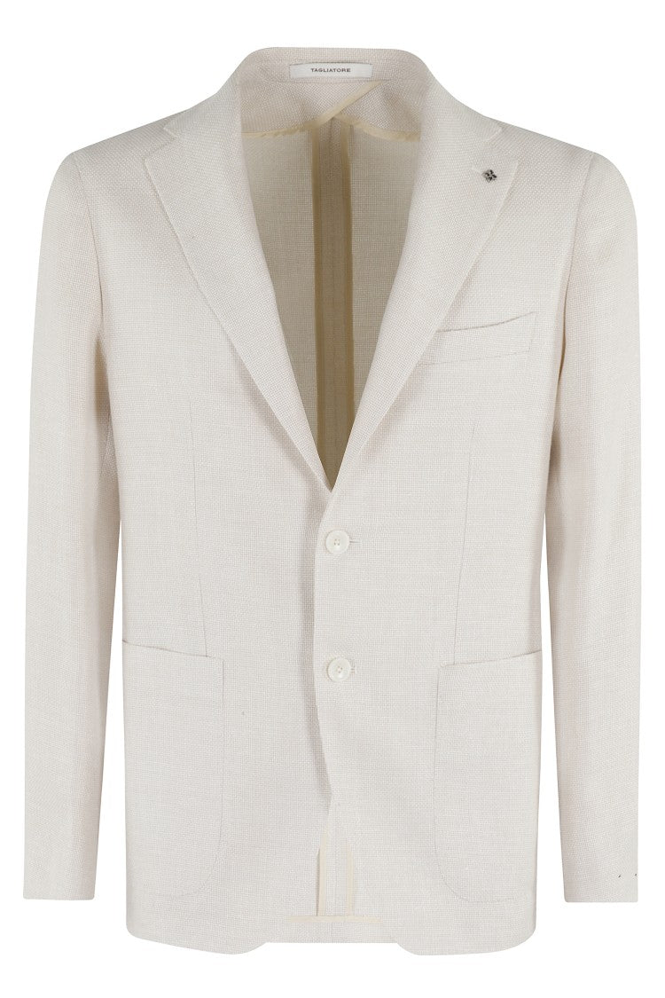 Tagliatore Single Breasted Wool Linen Jacket