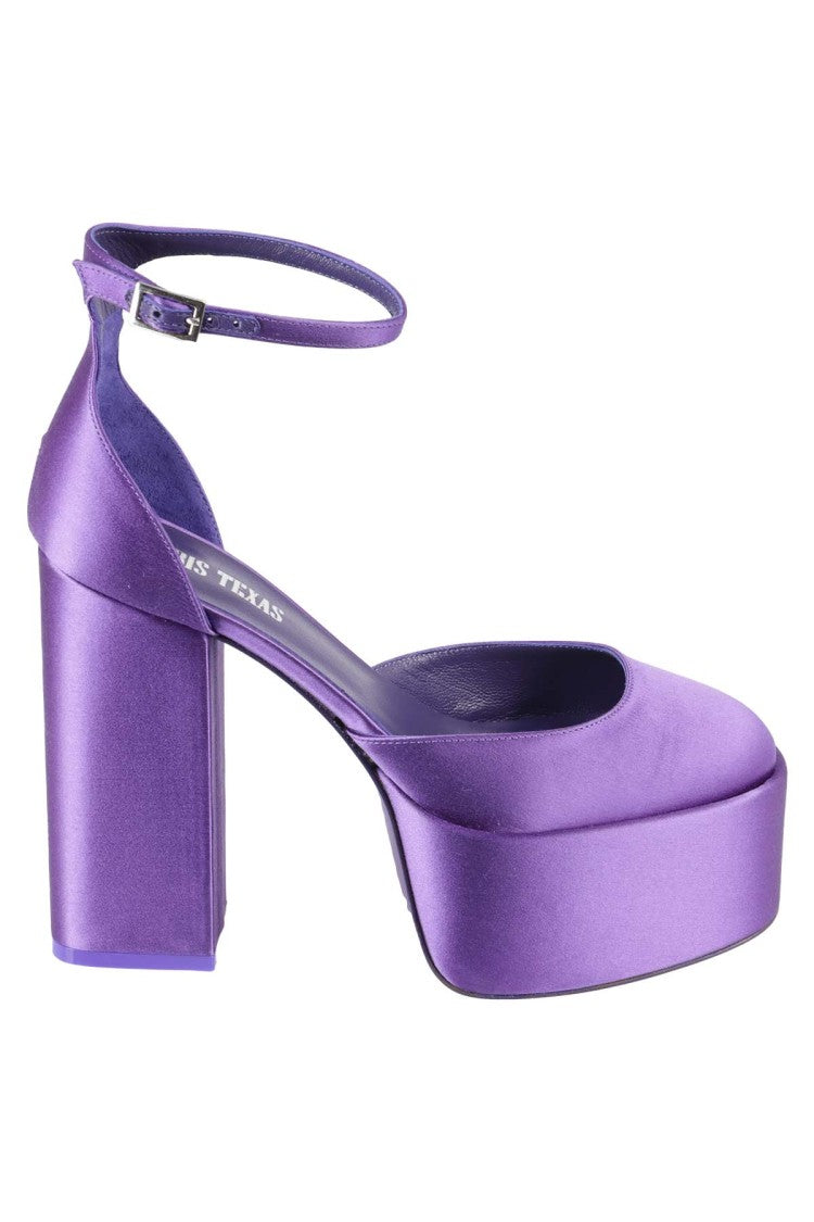 Paris Texas Rounded Toe Satin Finish Dalilah Platform Sandal