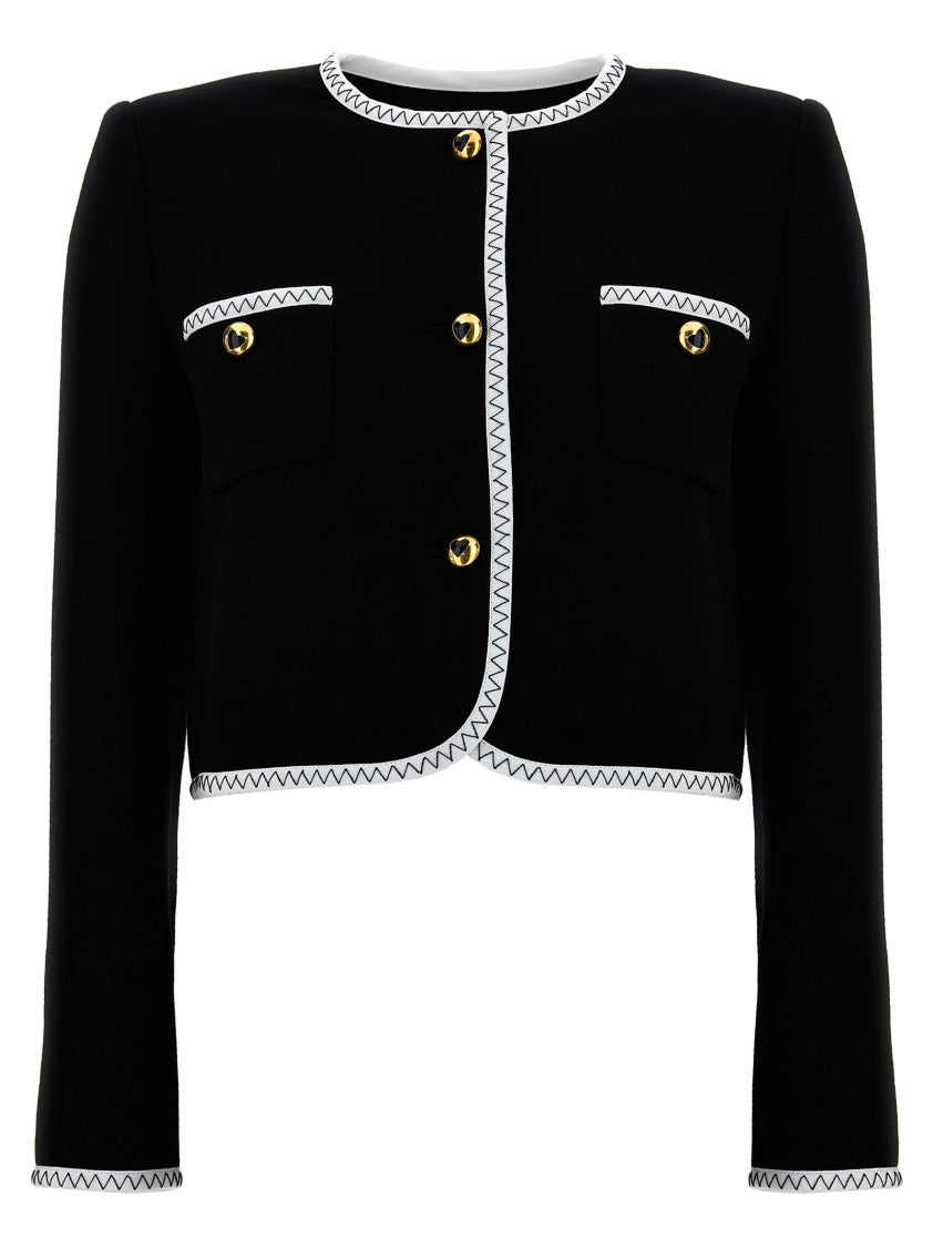 Moschino Structured Crepe Viscose Short Jacket