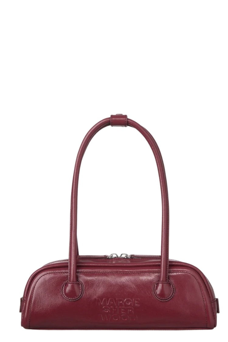 Margesherwood Wine Glossy Soft Boston Ew Mini Leather Shoulder Bag