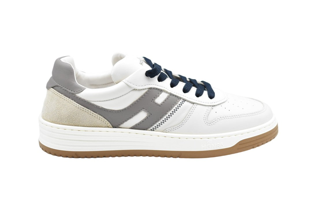 Hogan White Leather Suede Memory Foam Sneakers