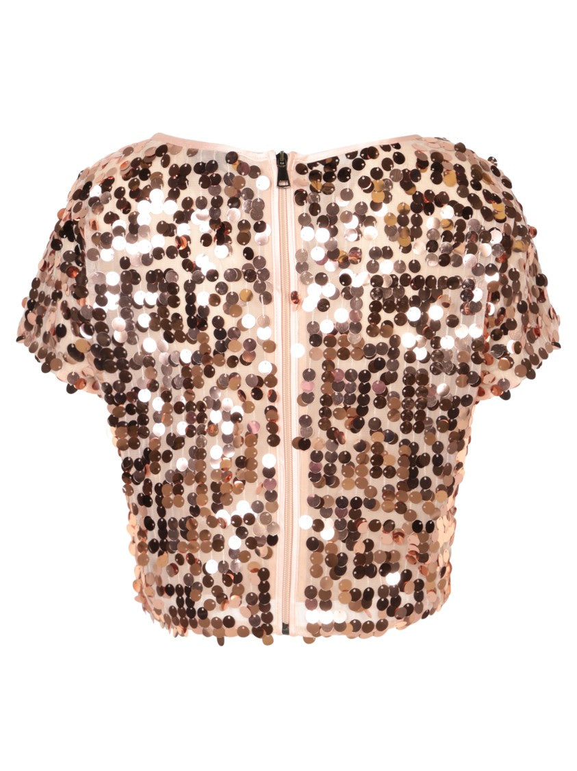 Blanca Vita Cropped Metallic Top