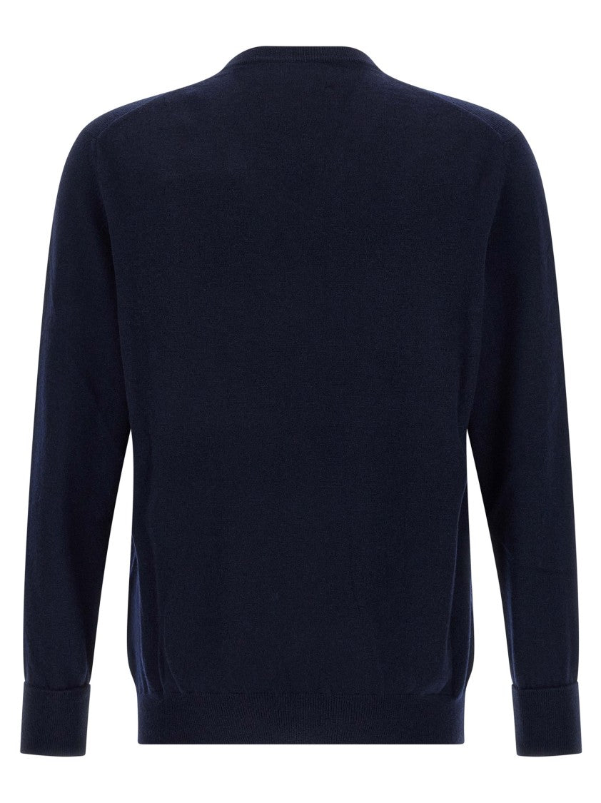 Ballantyne Cashmere V-Neck Sweater With Long Cuffed Sleeves