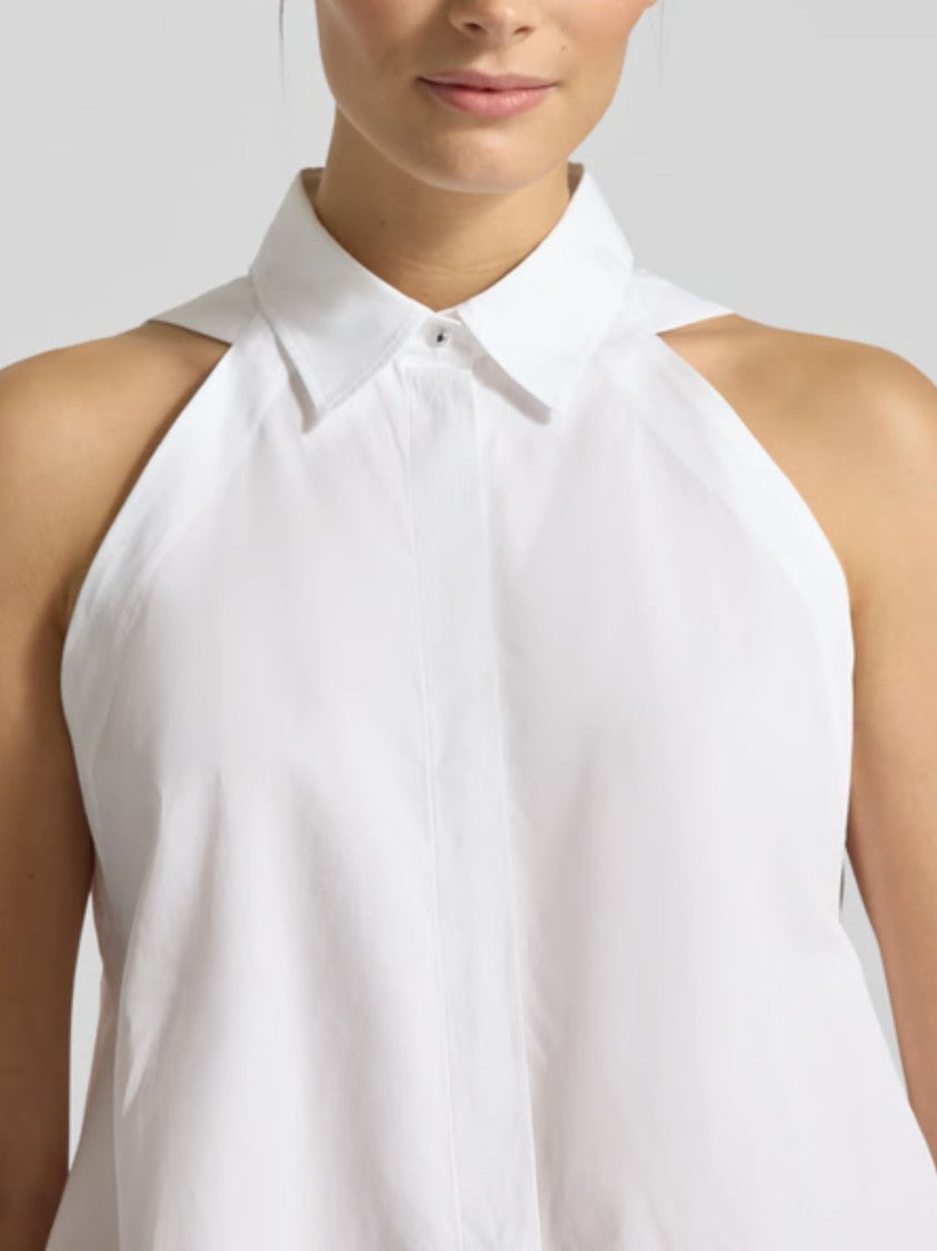 Boss Sleeveless Pointed Collar Blouse