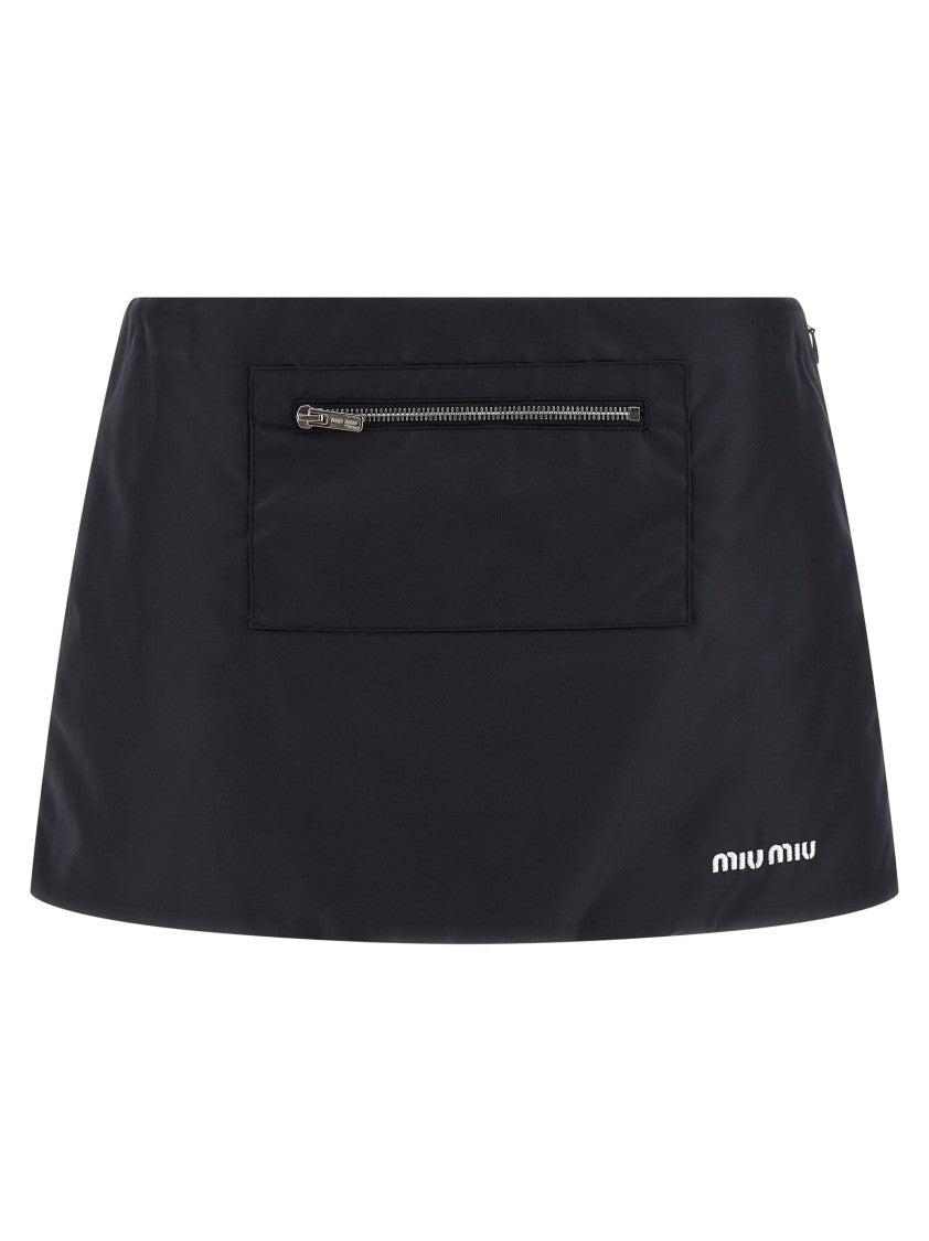 Miu Miu Nylon And Fleece Skirt
