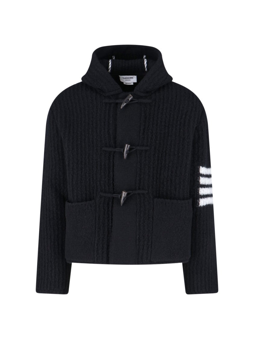 Thom Browne 4-Bar Hoodie Jacket – Black