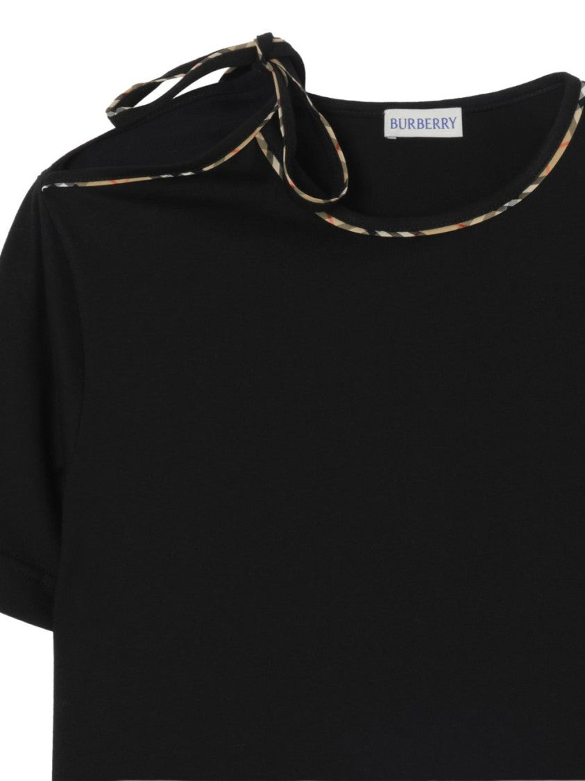 Burberry Crewneck Cotton Tie Ribbon T-Shirt