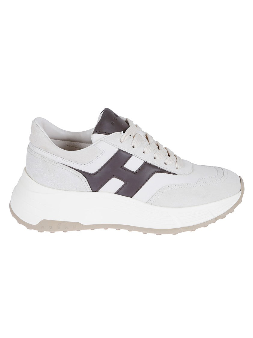 Hogan Ivory Suede And Nappa Leather Low-Top Sneakers